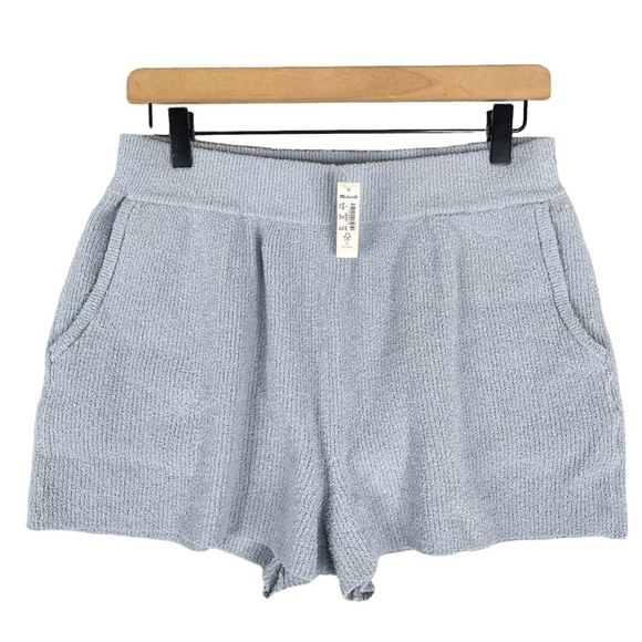 Madewell Pants - Madewell Holmden Sweater Shorts NWT Small Blue Elastic Waist Pull On Textured